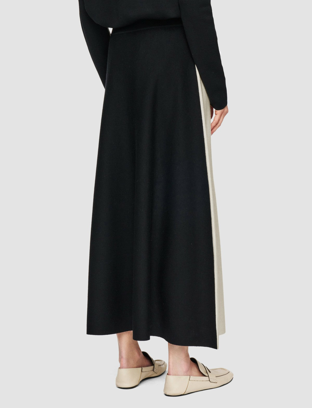 JOSEPH Fashion Women Bi-Colour Knit Skirt Quail/Black