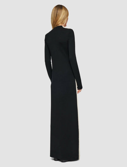 JOSEPH Fashion Women Bi-Colour Knit Dress Quail/Black