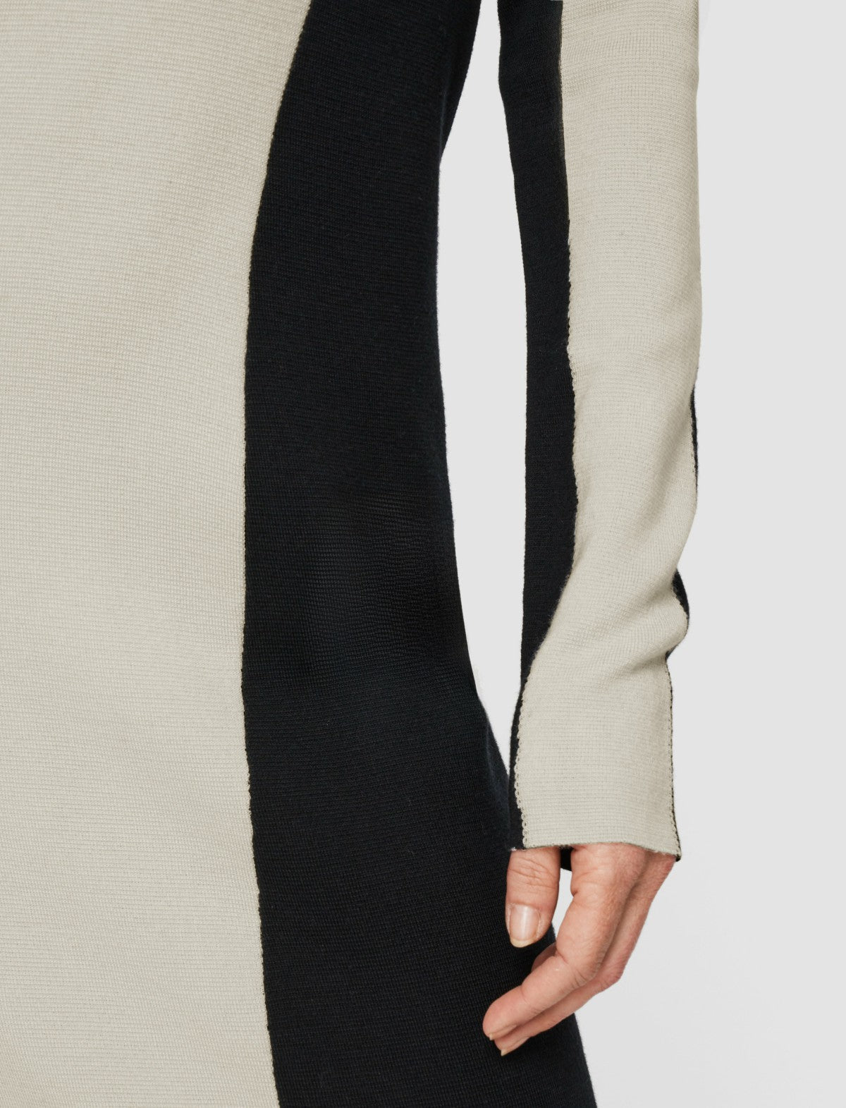 JOSEPH Fashion Women Bi-Colour Knit Dress Quail/Black