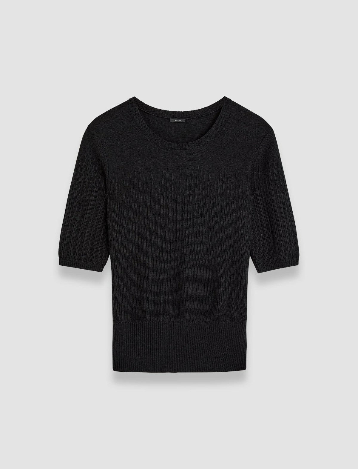 JOSEPH Fashion Women Gradient Stitch Round Neck Top Black