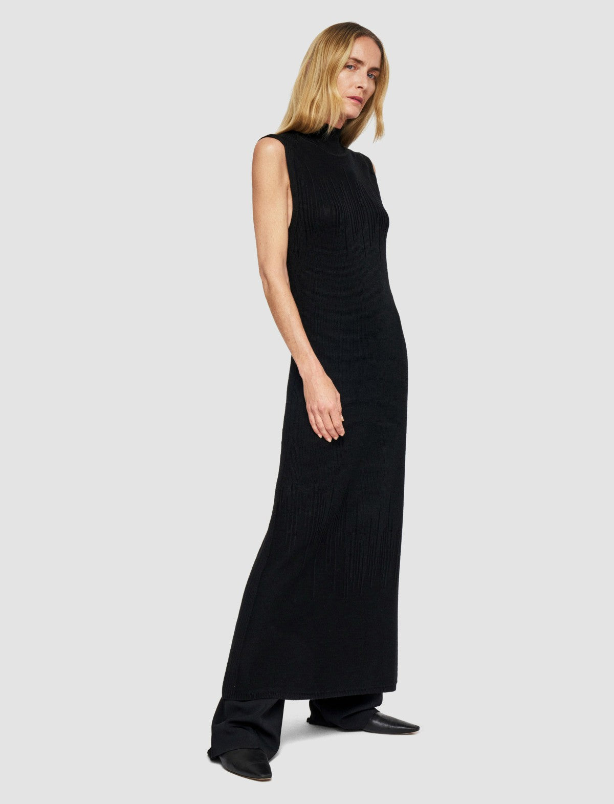 JOSEPH Fashion Women Gradient Stitch High Neck Dress Black