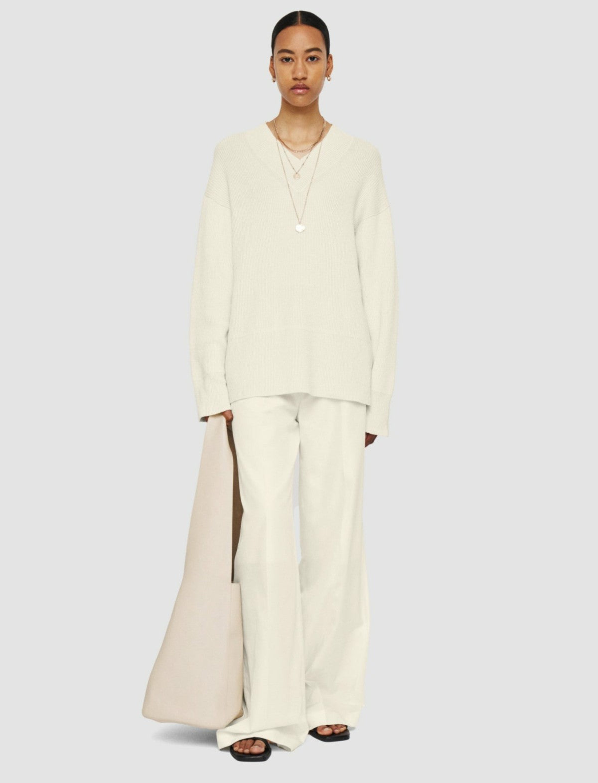 JOSEPH Fashion Women Linen Blend Knit Jumper Ivory
