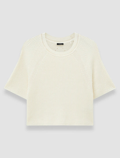 JOSEPH Fashion Women Linen Blend Knit Top Ivory