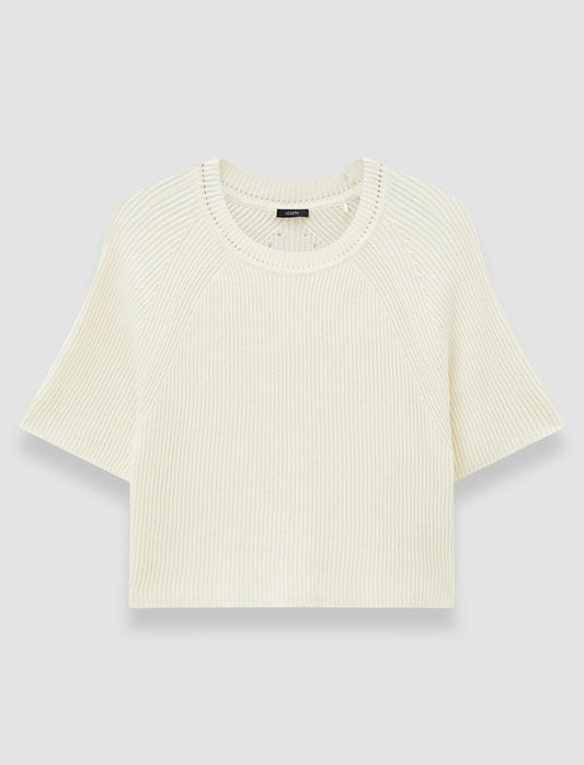 JOSEPH Fashion Women Linen Blend Knit Top Ivory
