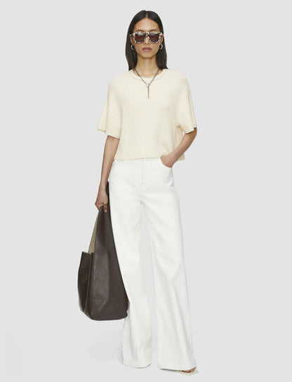 JOSEPH Fashion Women Linen Blend Knit Top Ivory