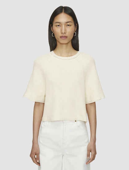 JOSEPH Fashion Women Linen Blend Knit Top Ivory