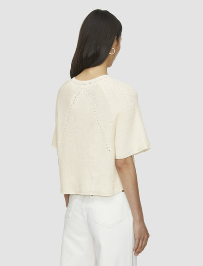 JOSEPH Fashion Women Linen Blend Knit Top Ivory