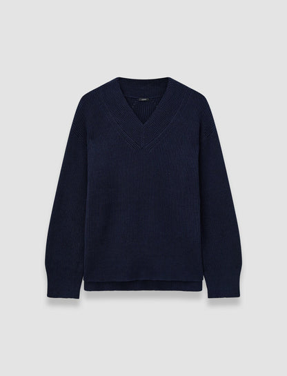 JOSEPH Fashion Women Linen Blend Knit Jumper Navy