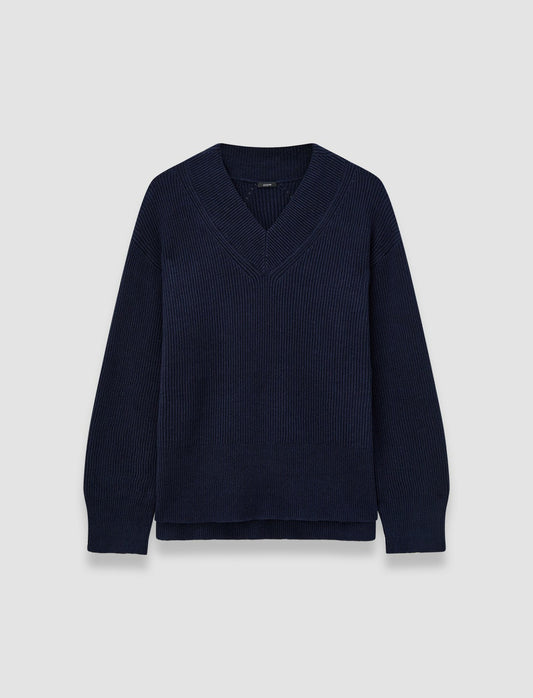 JOSEPH Fashion Women Linen Blend Knit Jumper Navy