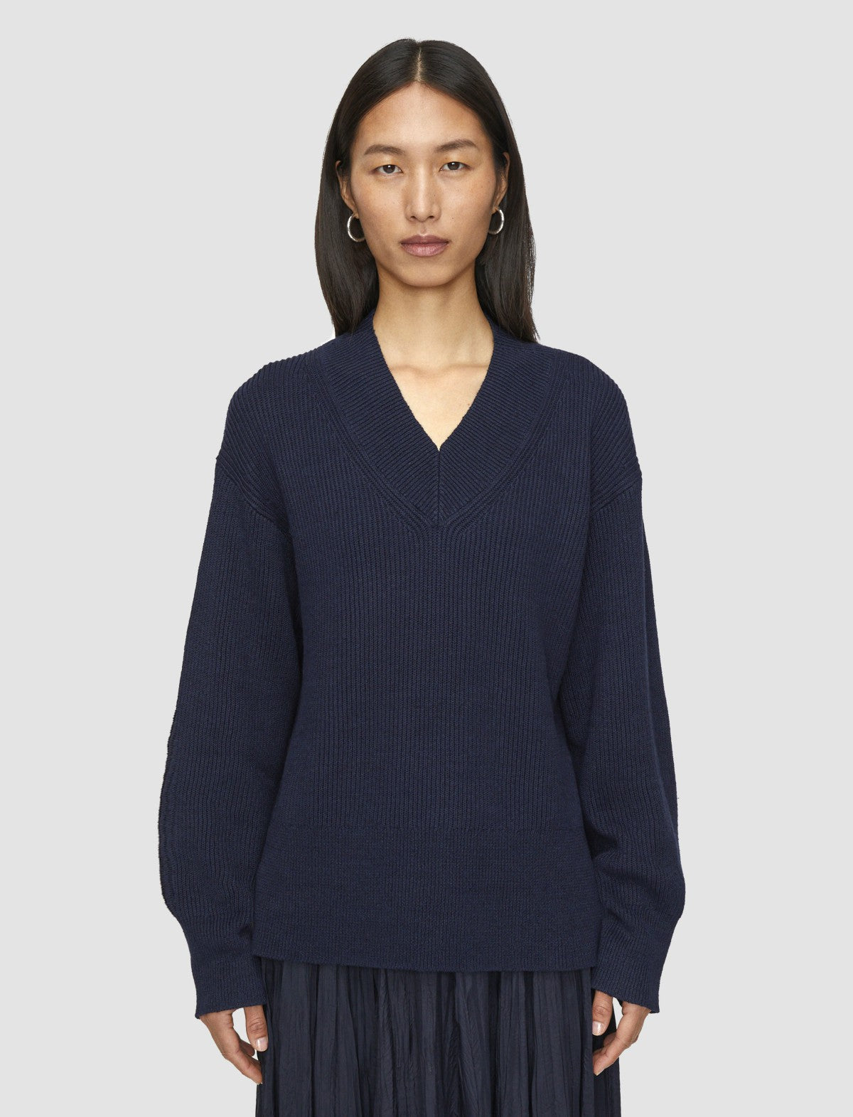 JOSEPH Fashion Women Linen Blend Knit Jumper Navy
