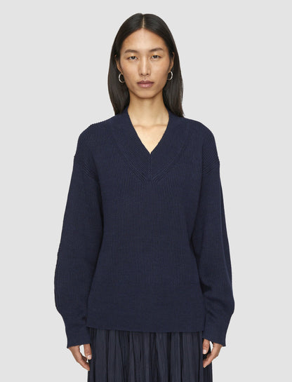 JOSEPH Fashion Women Linen Blend Knit Jumper Navy
