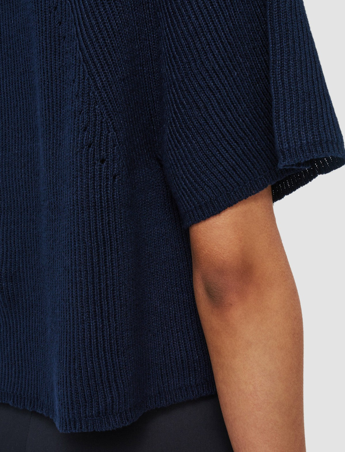 JOSEPH Fashion Women Linen Blend Knit Top Navy