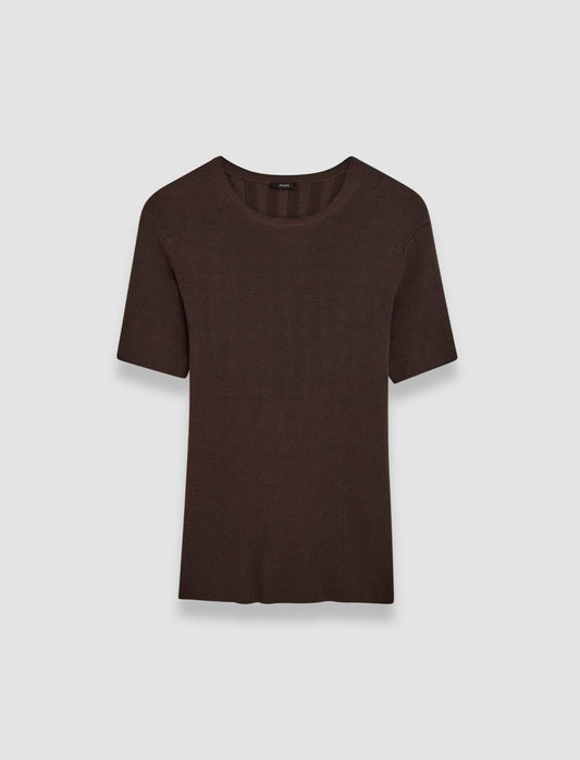 JOSEPH Fashion Women Satiny Rib Knit Top Ebony