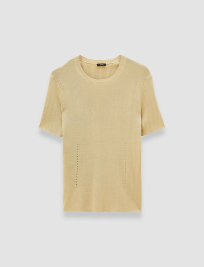 JOSEPH Fashion Women Satiny Rib Knit Top Desert Sand