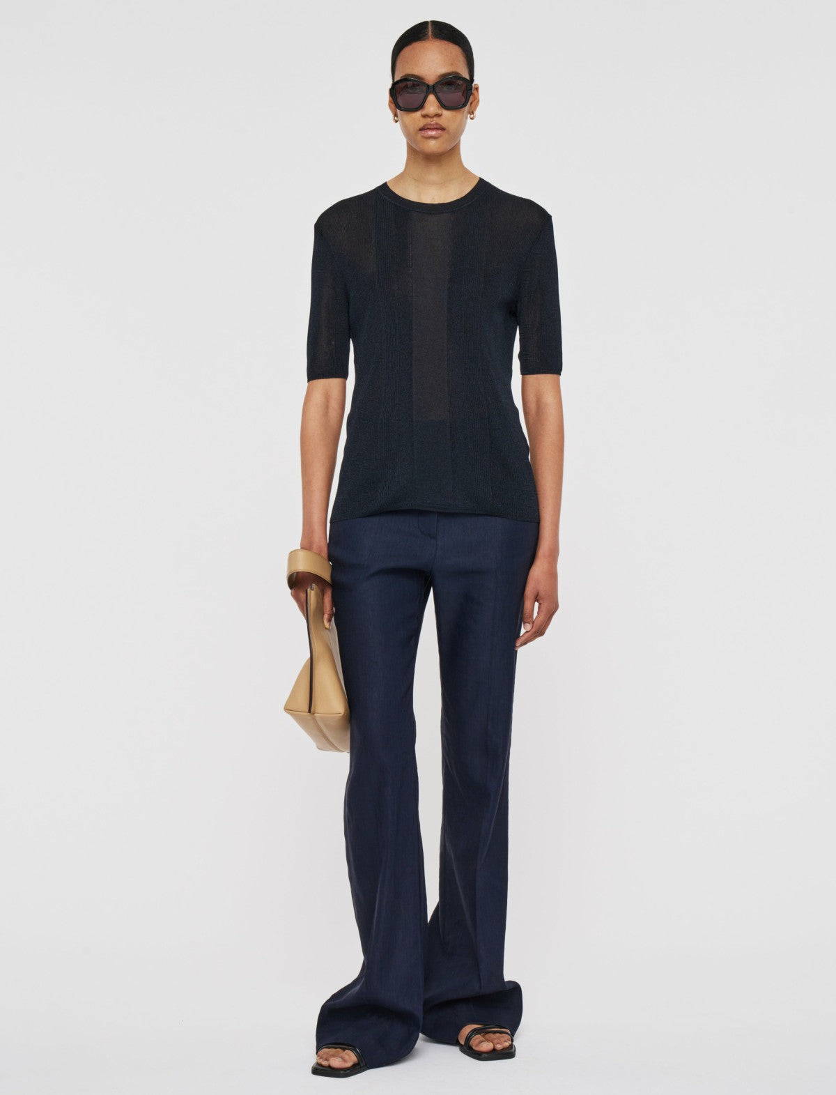 JOSEPH Fashion Women Crisp Rayon Top Navy