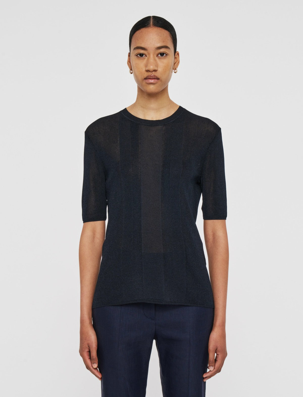 JOSEPH Fashion Women Crisp Rayon Top Navy
