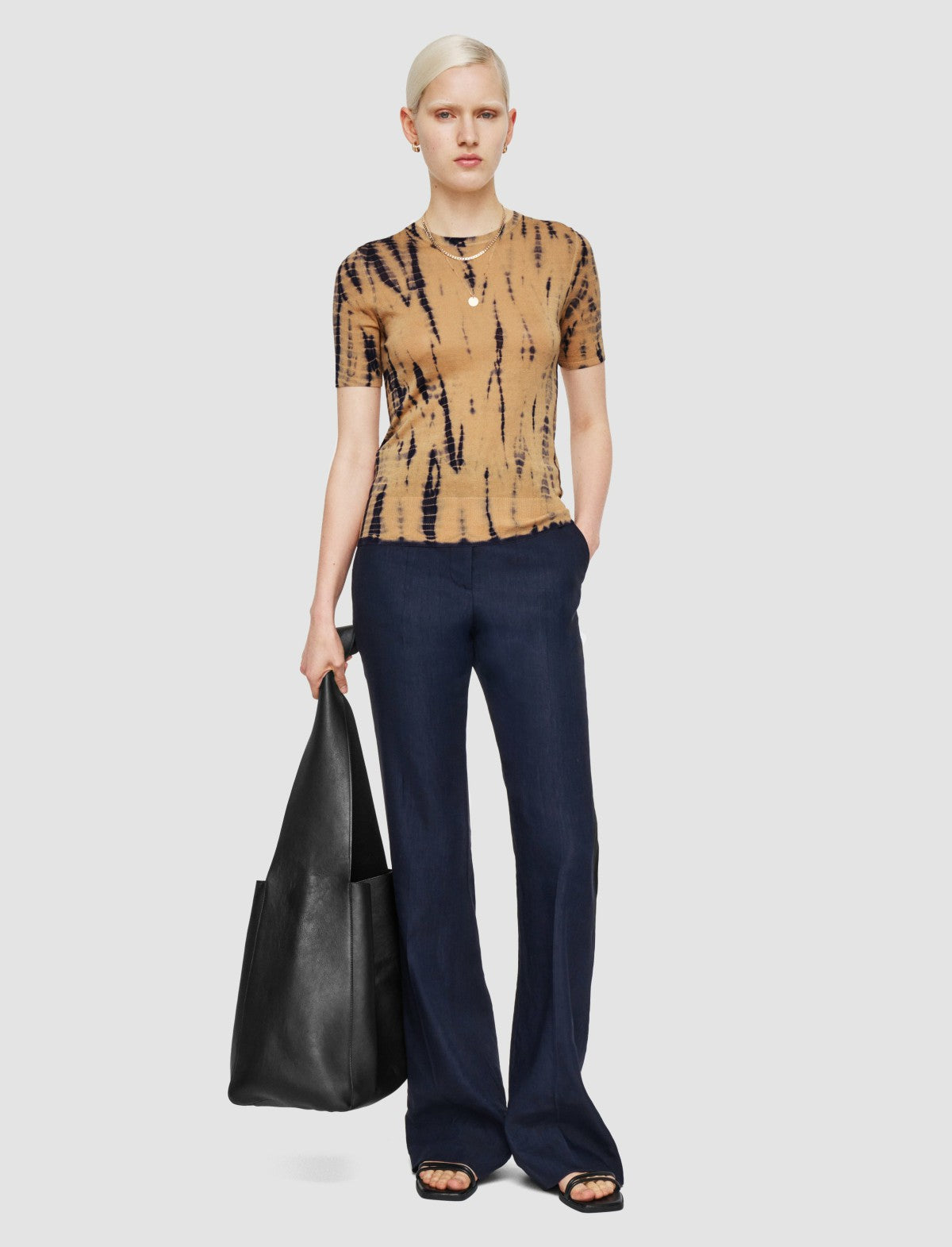 JOSEPH Fashion Women Tie Dye Knitted Top Desert Sand/Navy