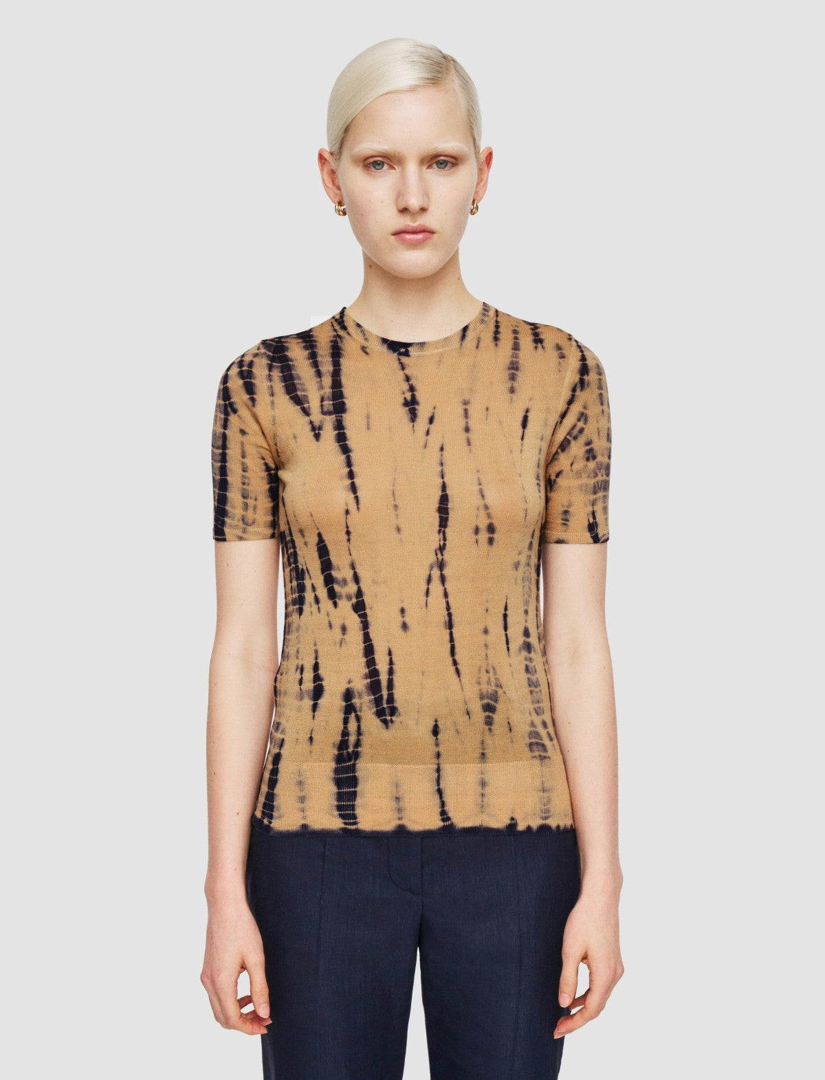 JOSEPH Fashion Women Tie Dye Knitted Top Desert Sand/Navy