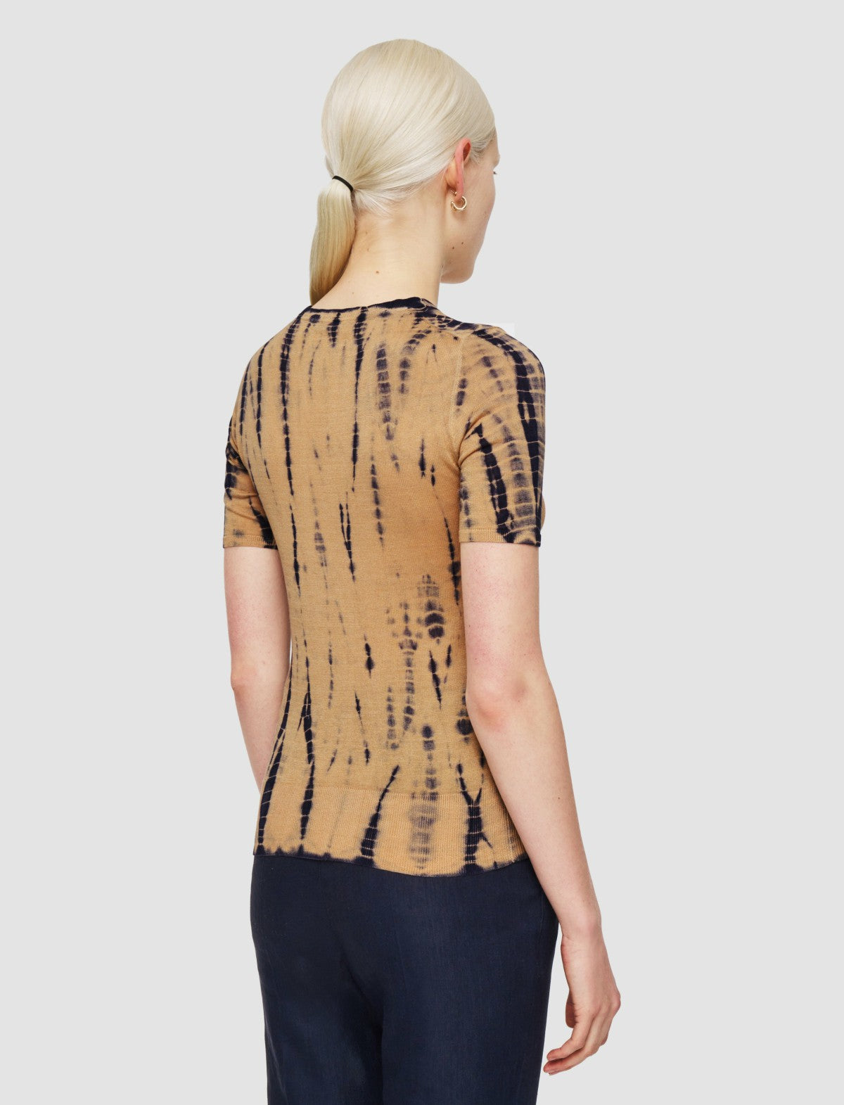 JOSEPH Fashion Women Tie Dye Knitted Top Desert Sand/Navy