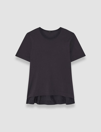 JOSEPH Fashion Women Jersey Habotai Silk Top Navy