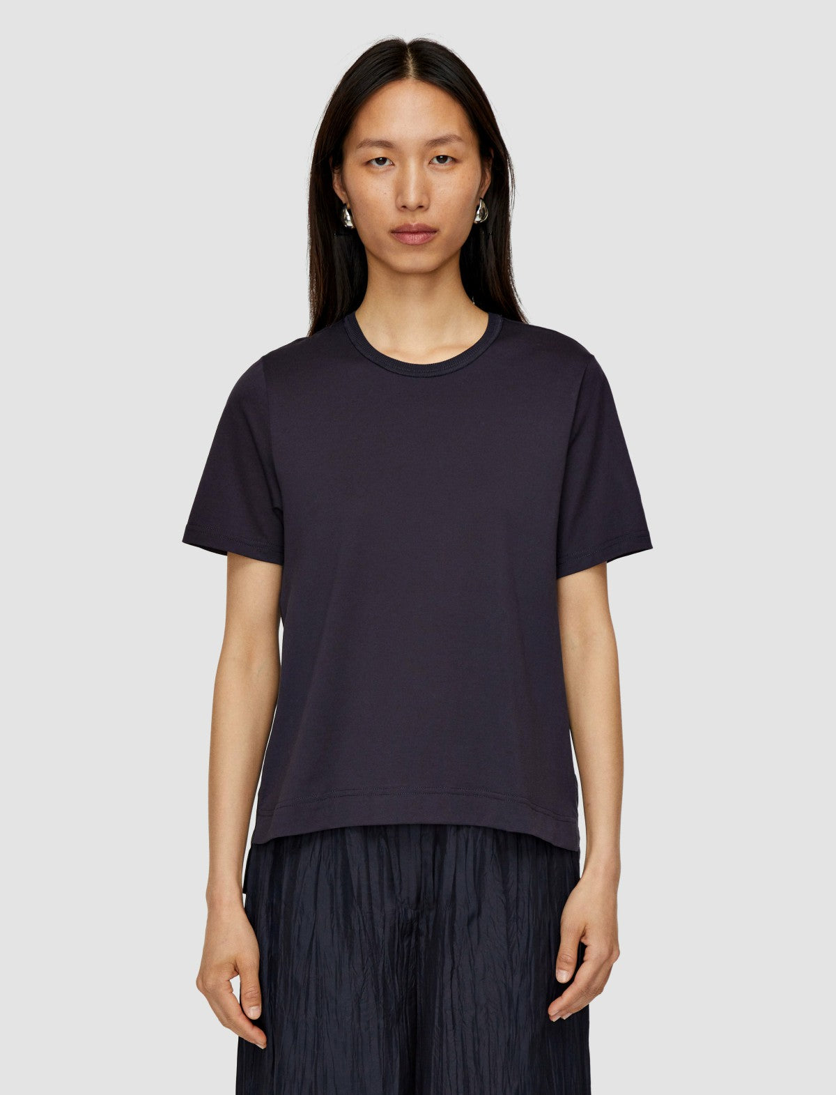 JOSEPH Fashion Women Jersey Habotai Silk Top Navy
