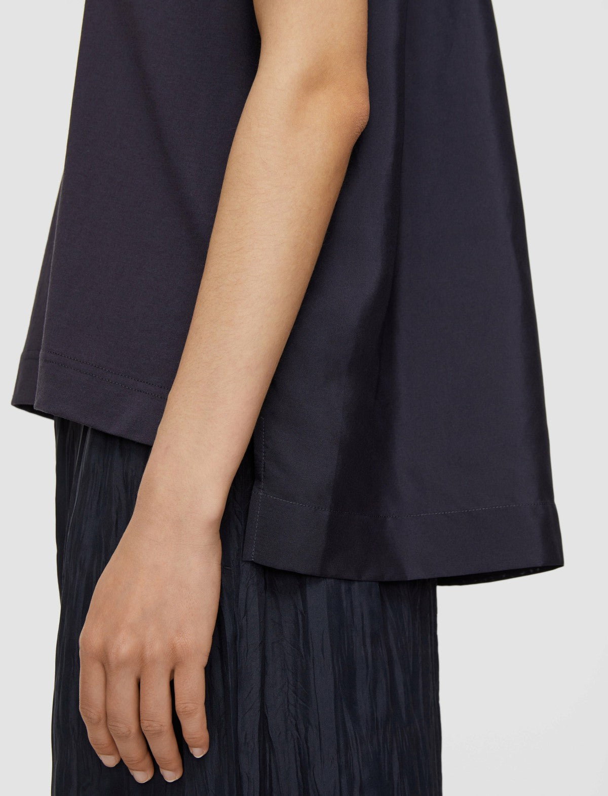JOSEPH Fashion Women Jersey Habotai Silk Top Navy
