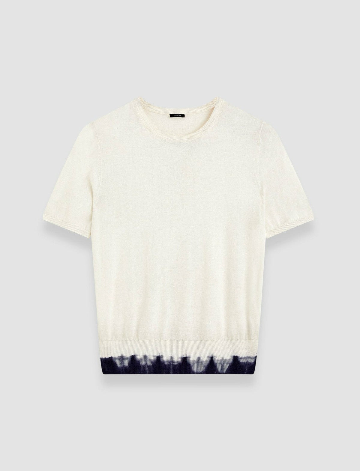 JOSEPH Fashion Women Silk Cotton Knit Top Ivory/Navy