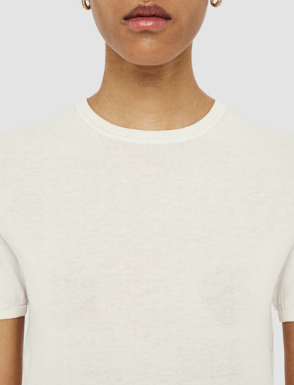 JOSEPH Fashion Women Silk Cotton Knit Top Ivory/Navy