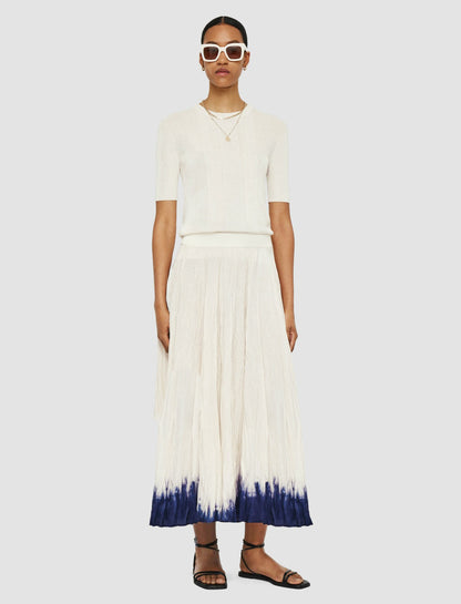 JOSEPH Fashion Women Knit Woven Skirt Ivory/Navy