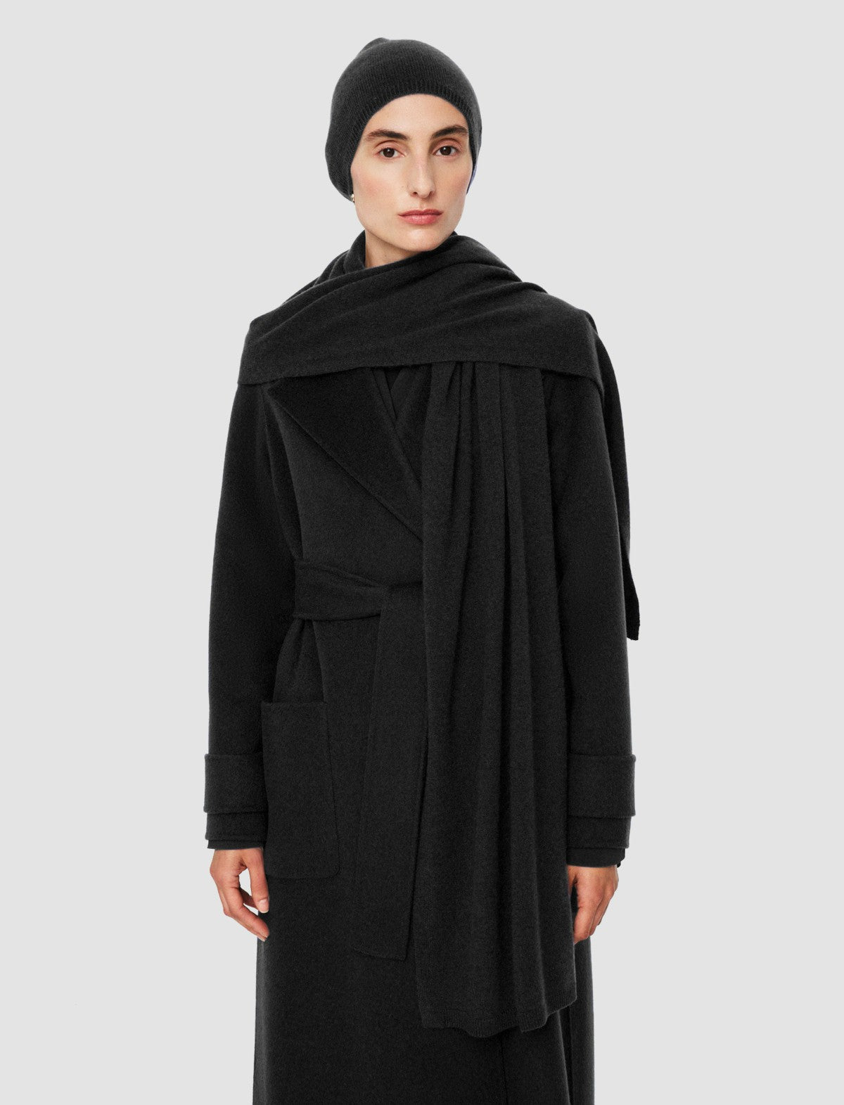 JOSEPH Fashion Women Light Pure Cashmere Scarf Black
