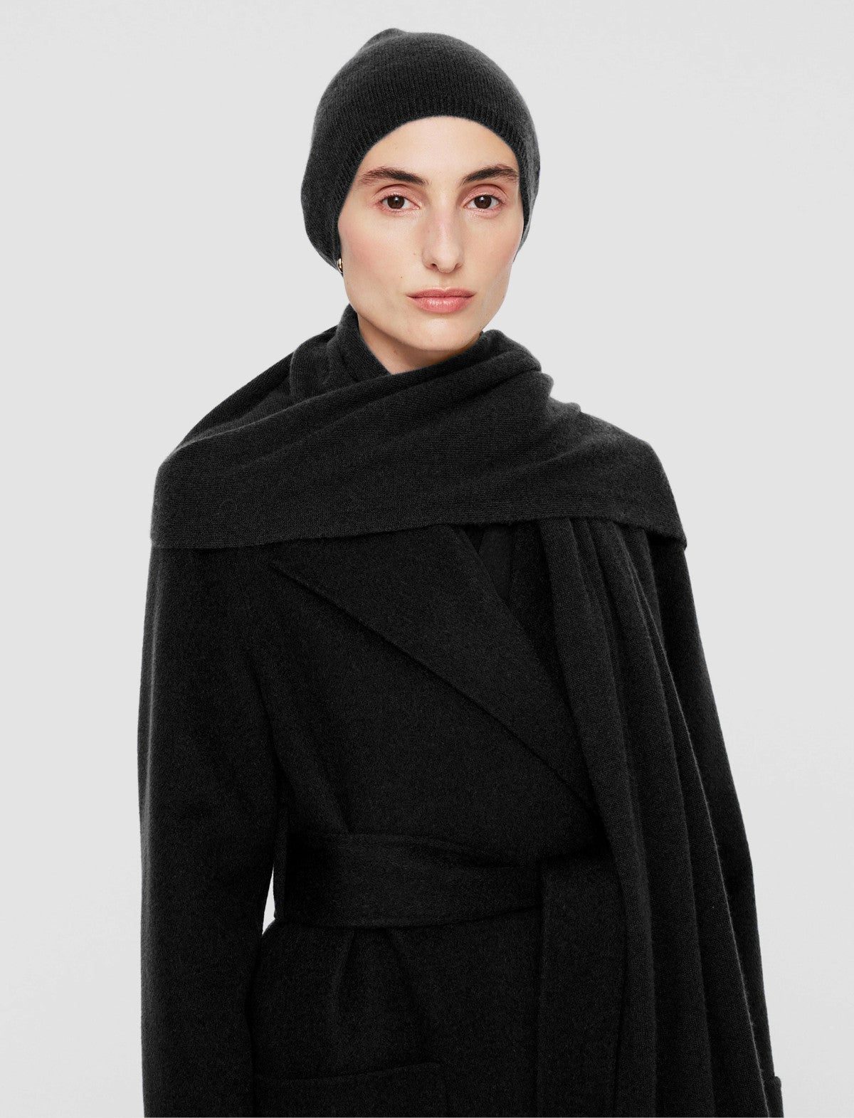 JOSEPH Fashion Women Light Pure Cashmere Scarf Black