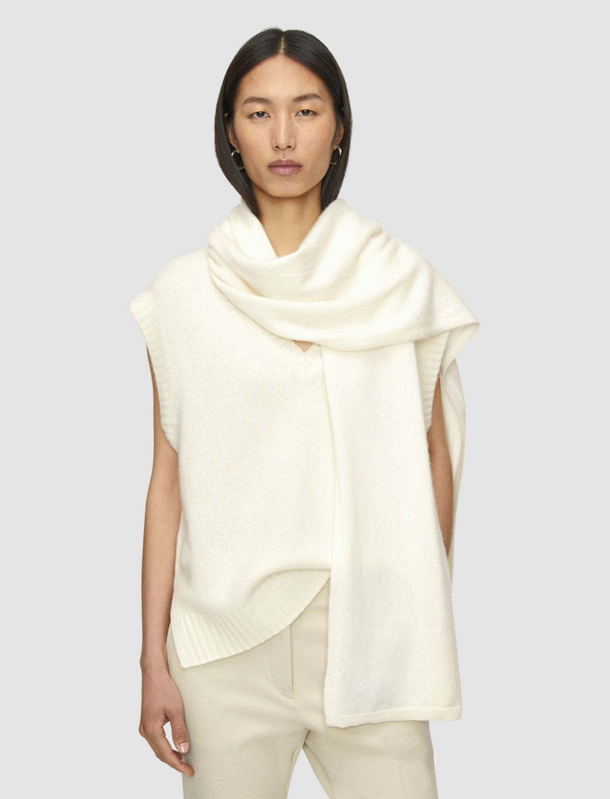 JOSEPH Fashion Women Light Pure Cashmere Scarf Ivory