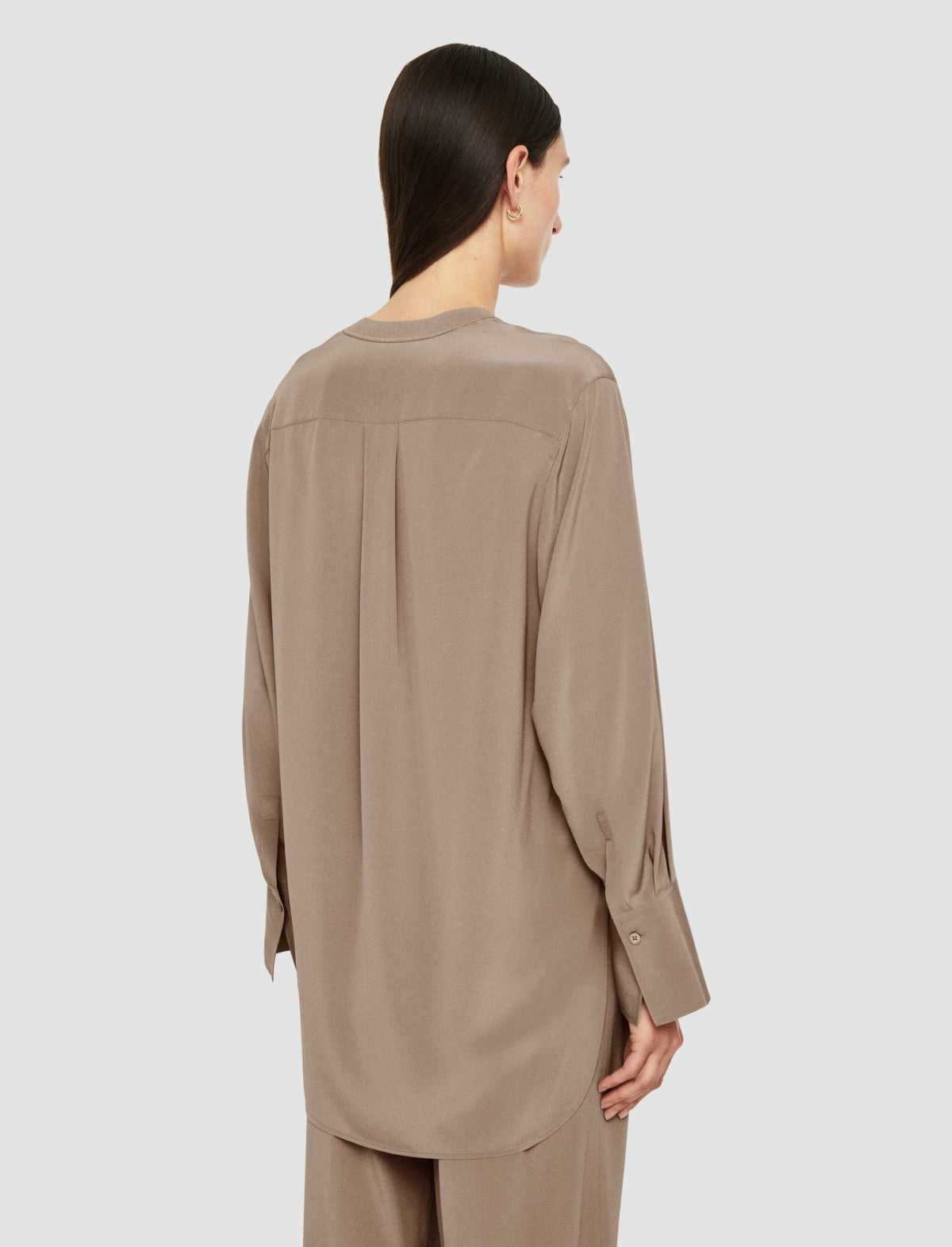 JOSEPH Fashion Women Miller Crepe de Soie Silk Blouse Escargot