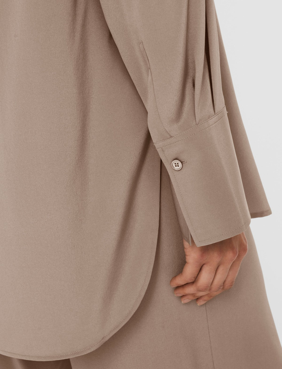 JOSEPH Fashion Women Miller Crepe de Soie Silk Blouse Escargot
