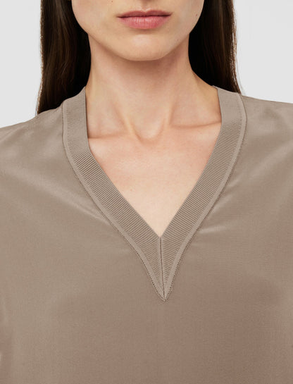 JOSEPH Fashion Women Miller Crepe de Soie Silk Blouse Escargot