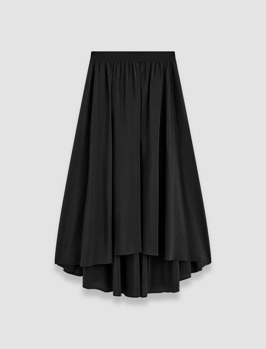 JOSEPH Fashion Women Violet Crepe de Soie Silk Skirt Black