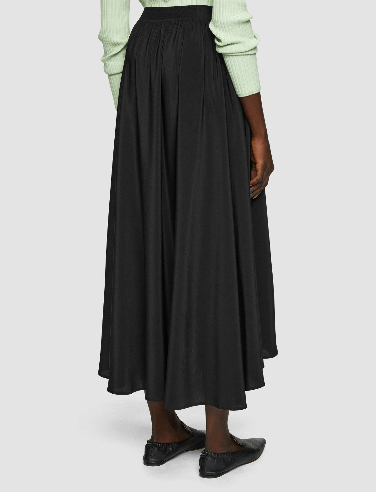JOSEPH Fashion Women Violet Crepe de Soie Silk Skirt Black