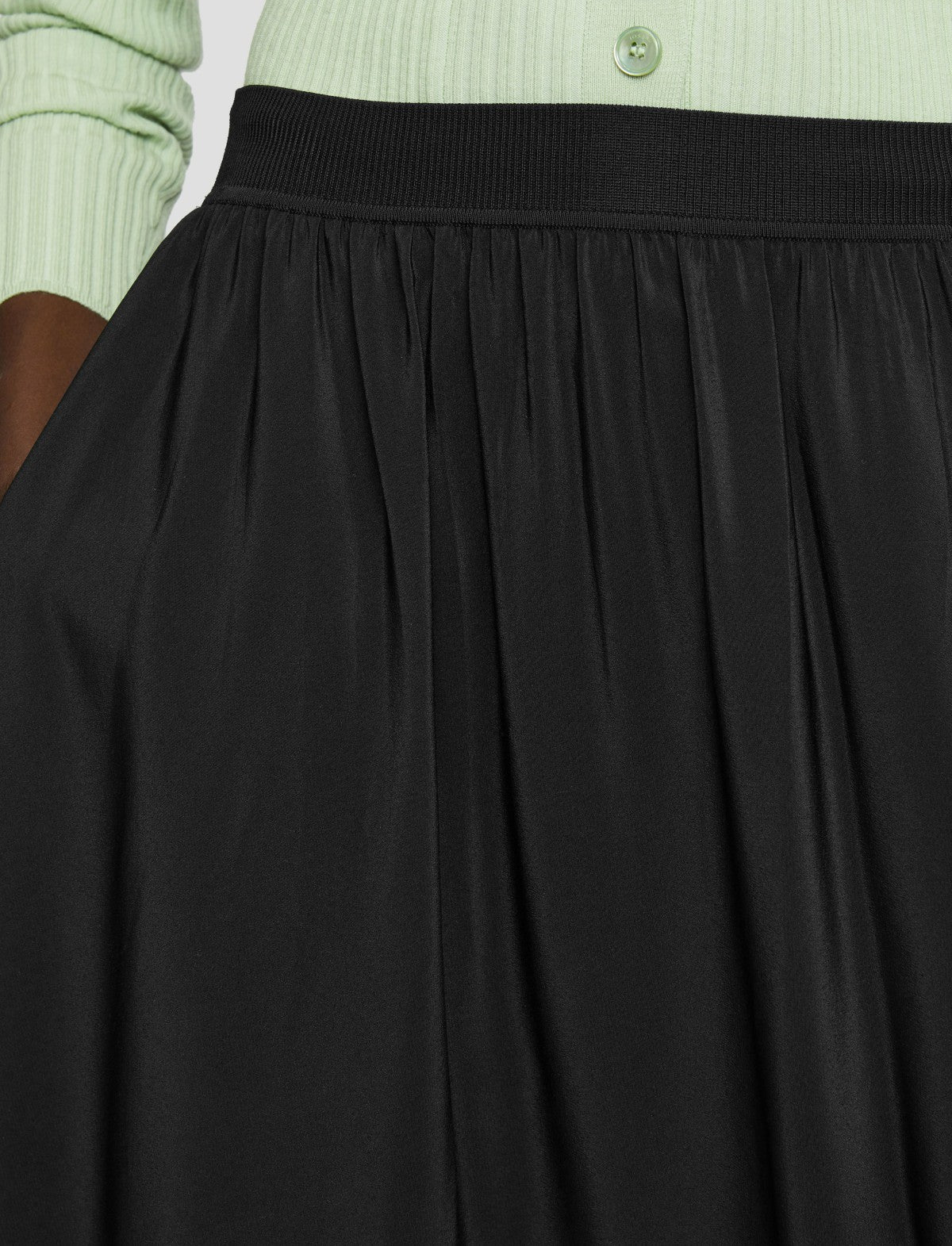 JOSEPH Fashion Women Violet Crepe de Soie Silk Skirt Black