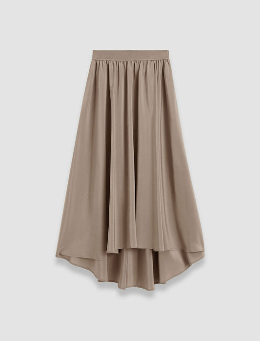 JOSEPH Fashion Women Violet Crepe de Soie Silk Skirt Escargot