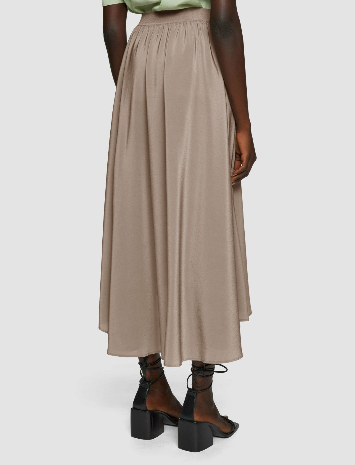 JOSEPH Fashion Women Violet Crepe de Soie Silk Skirt Escargot
