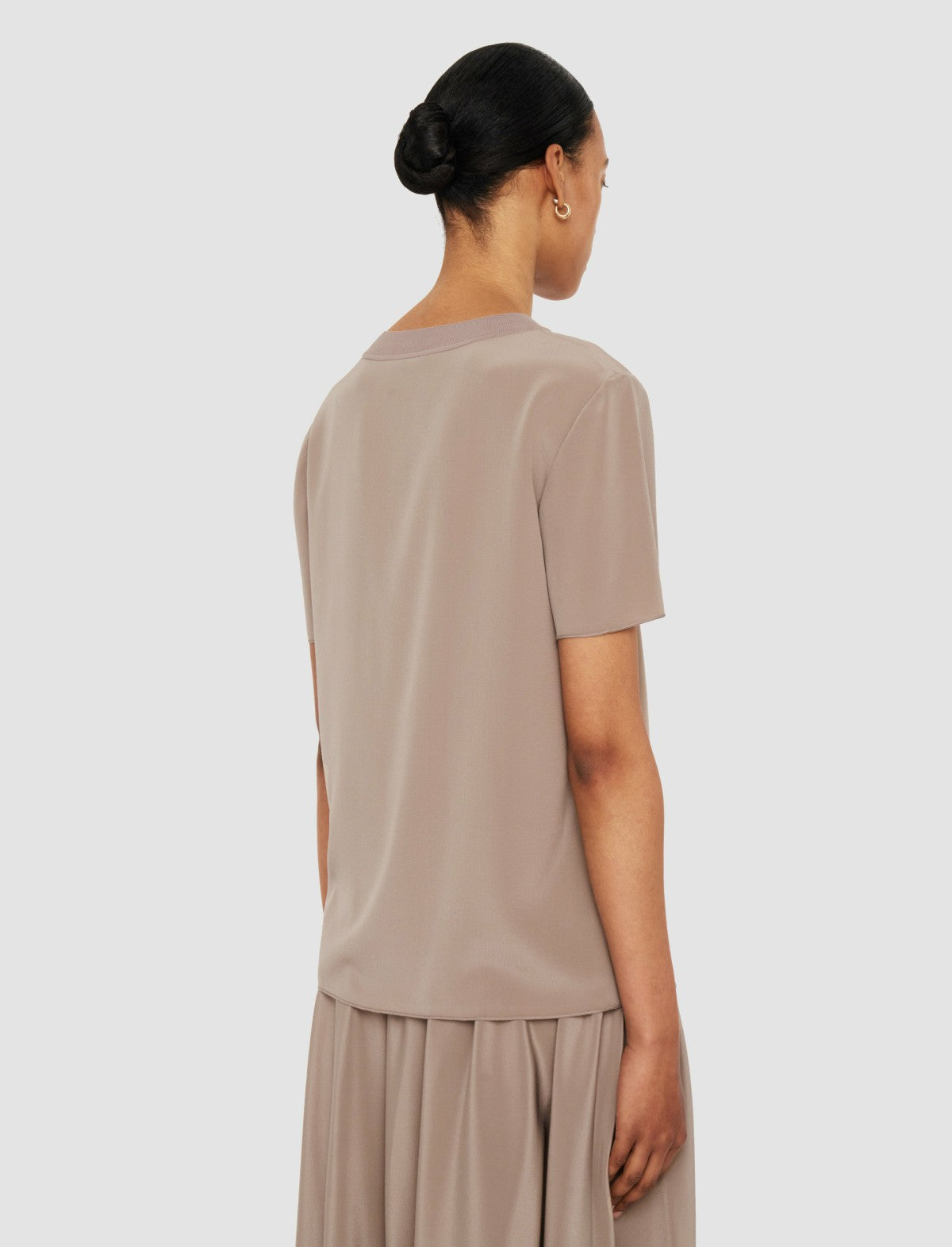 JOSEPH Fashion Women Rubin Crepe de Soie Silk Blouse Escargot