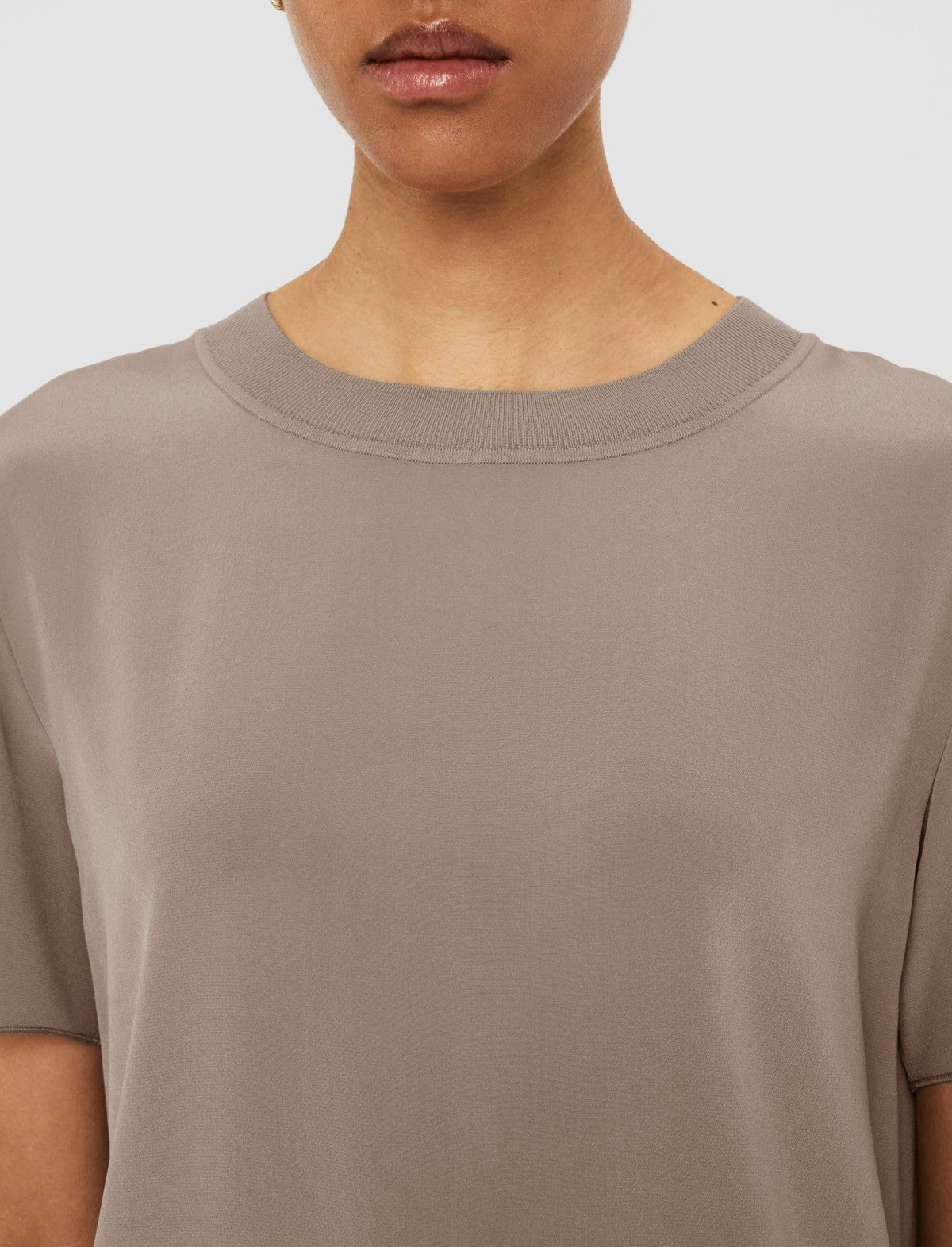 JOSEPH Fashion Women Rubin Crepe de Soie Silk Blouse Escargot