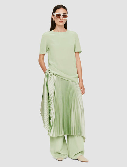 JOSEPH Fashion Women Rubin Crepe de Soie Silk Blouse Matcha