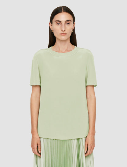 JOSEPH Fashion Women Rubin Crepe de Soie Silk Blouse Matcha