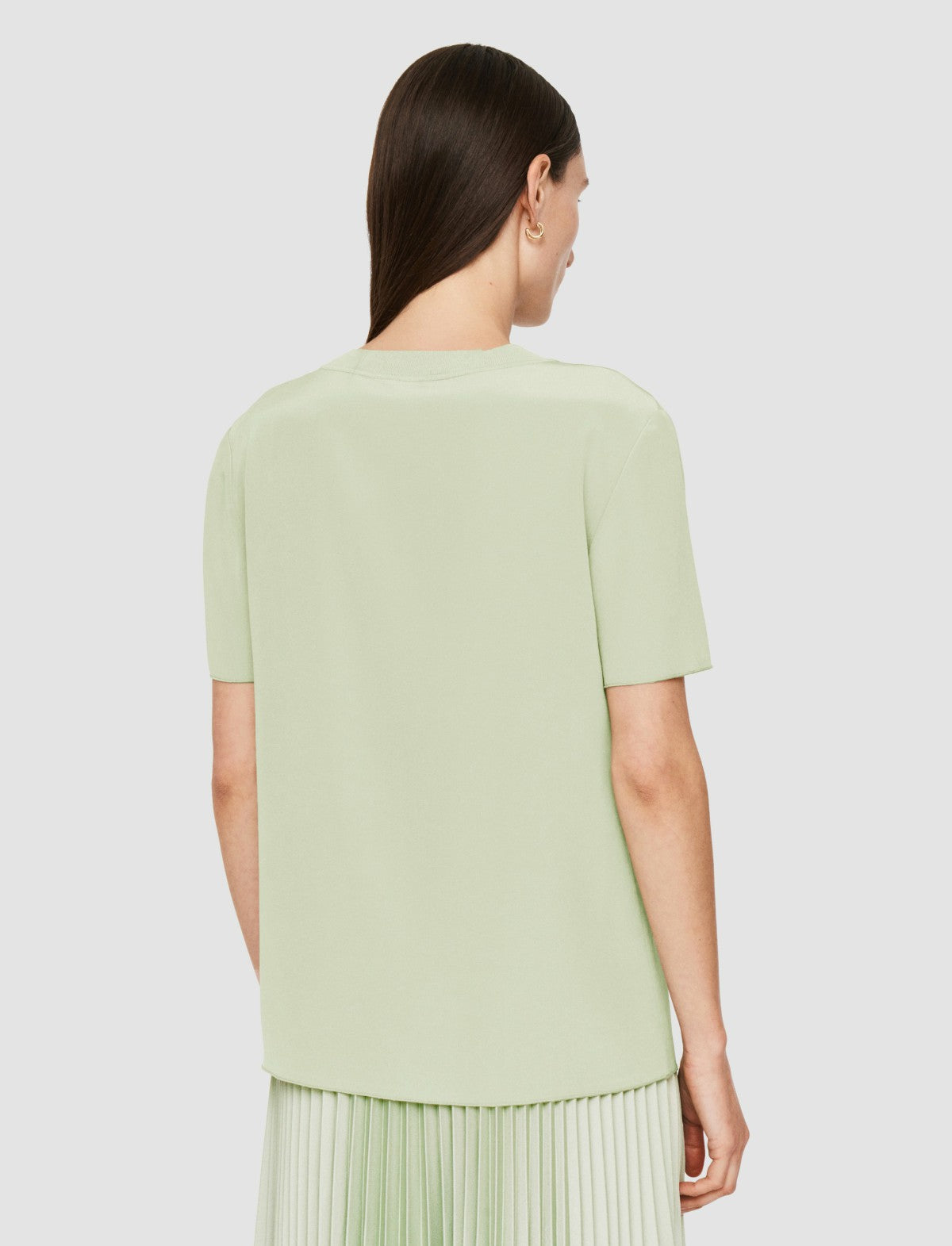 JOSEPH Fashion Women Rubin Crepe de Soie Silk Blouse Matcha