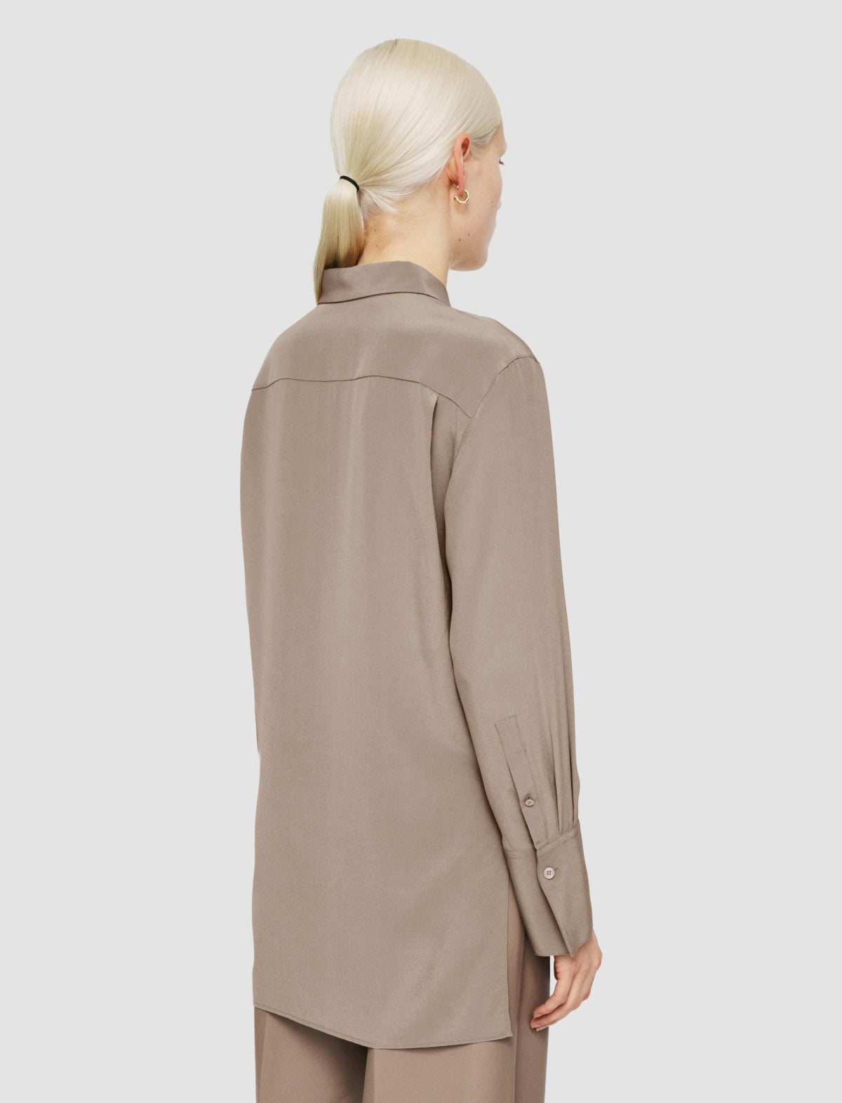 JOSEPH Fashion Women Bold Crepe de Soie Silk Blouse Escargot