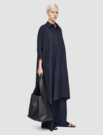 JOSEPH Fashion Women Dania Poplin Cotton Dress Navy