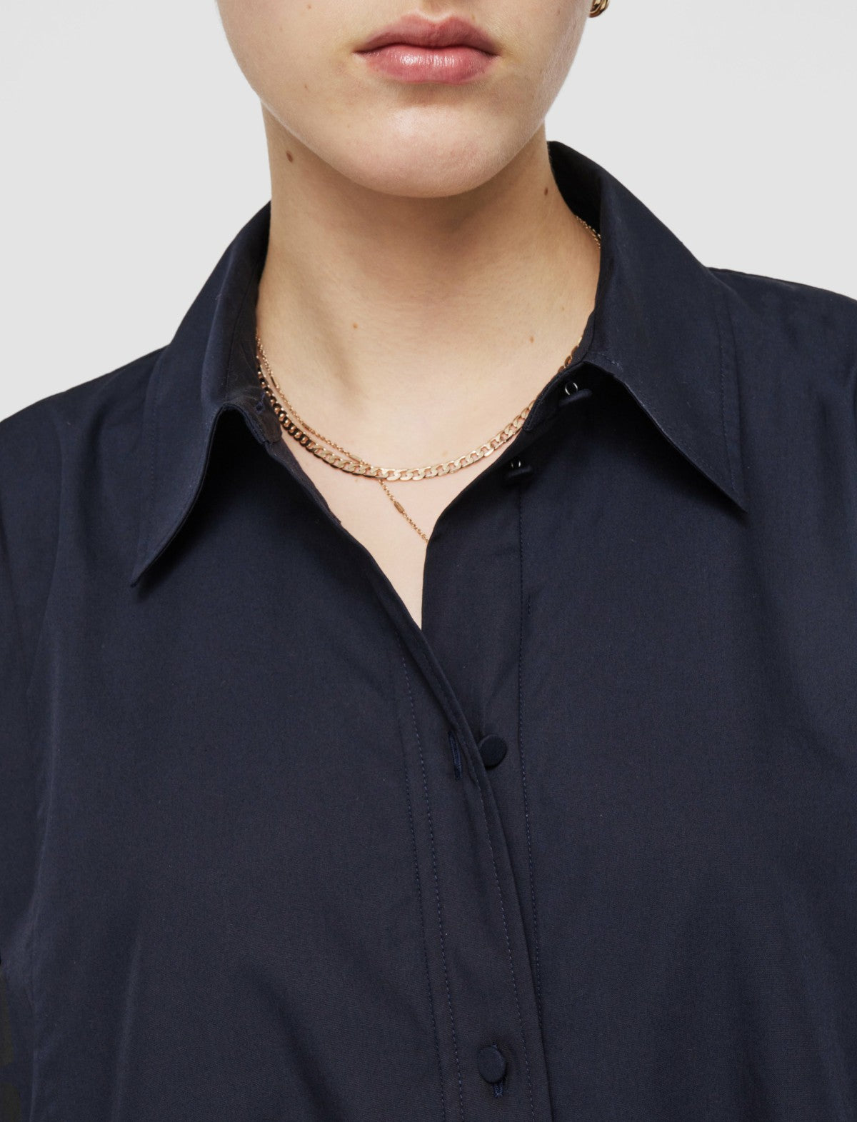 JOSEPH Fashion Women Dania Poplin Cotton Dress Navy
