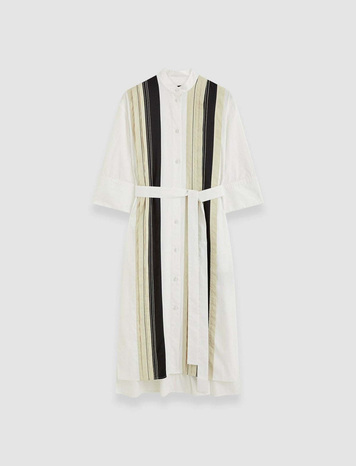 JOSEPH Fashion Women Mederic Poplin Colour Block Dress Black/White/Quail