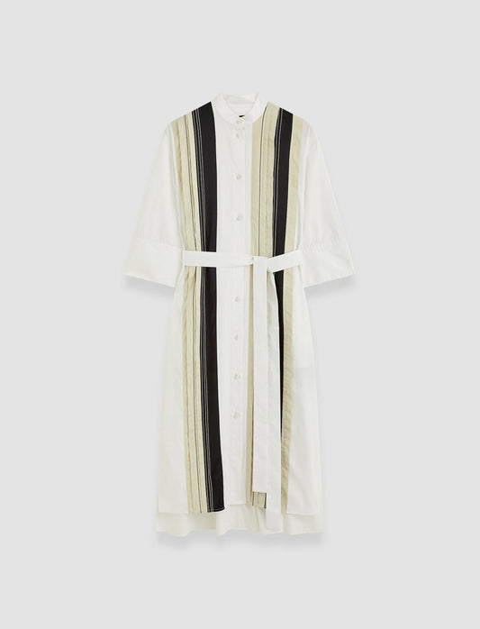 JOSEPH Fashion Women Mederic Poplin Colour Block Dress Black/White/Quail